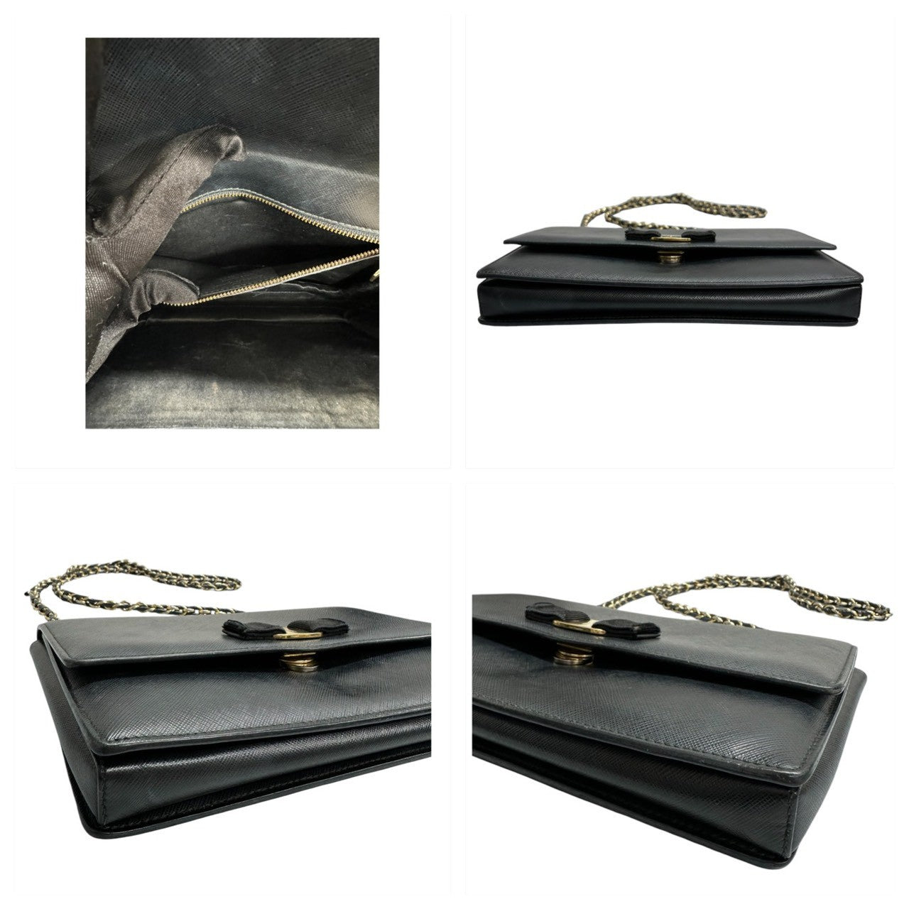 Salvatore Ferragamo サルヴァトーレフェラガモ ヴェラ ネイビー レザー ショルダーバッグ レディース AB