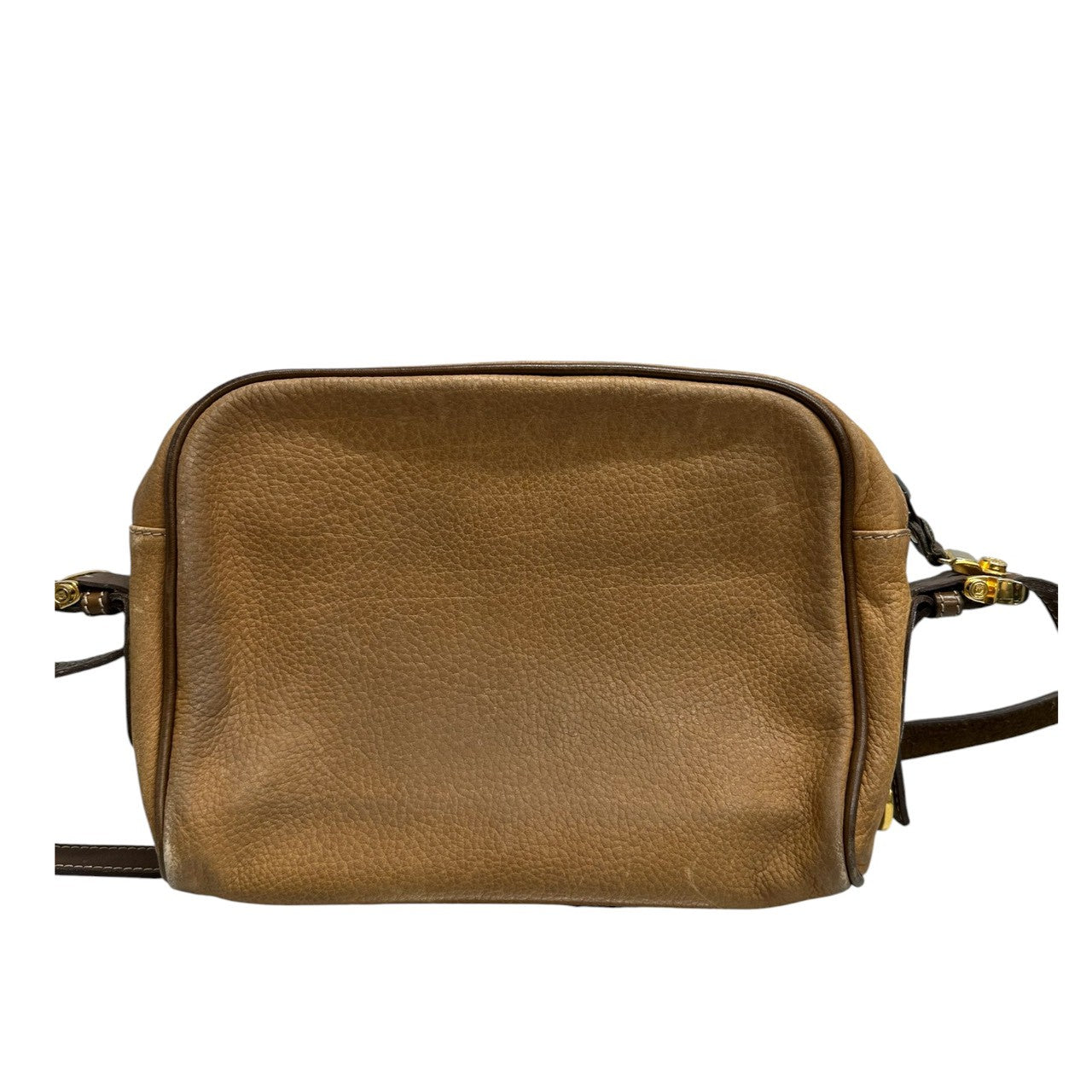 LOEWE ロエベ アナグラム ブラウン キャメル ゴールド金具 レザー ショルダーバッグ レディース AB