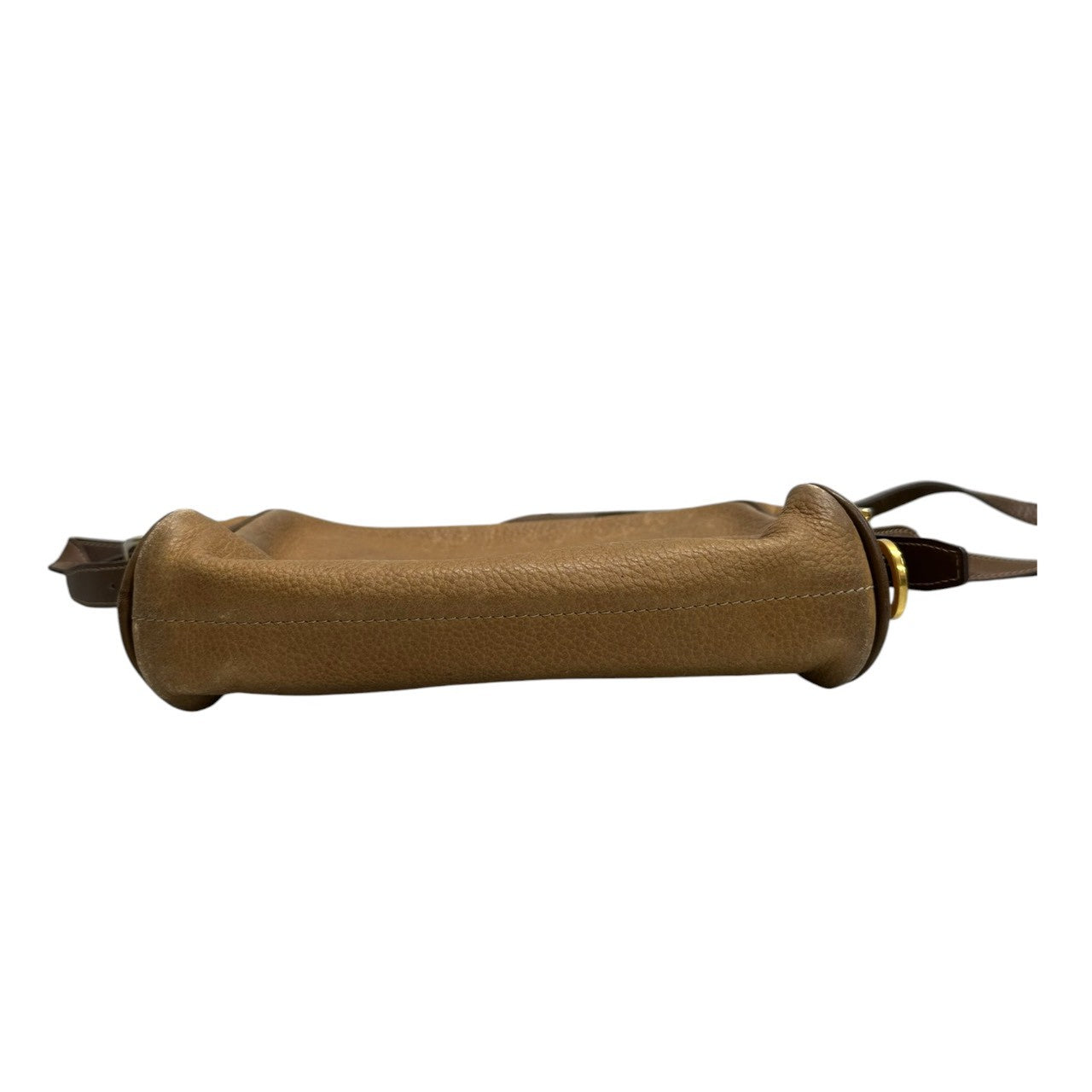 LOEWE ロエベ アナグラム ブラウン キャメル ゴールド金具 レザー ショルダーバッグ レディース AB