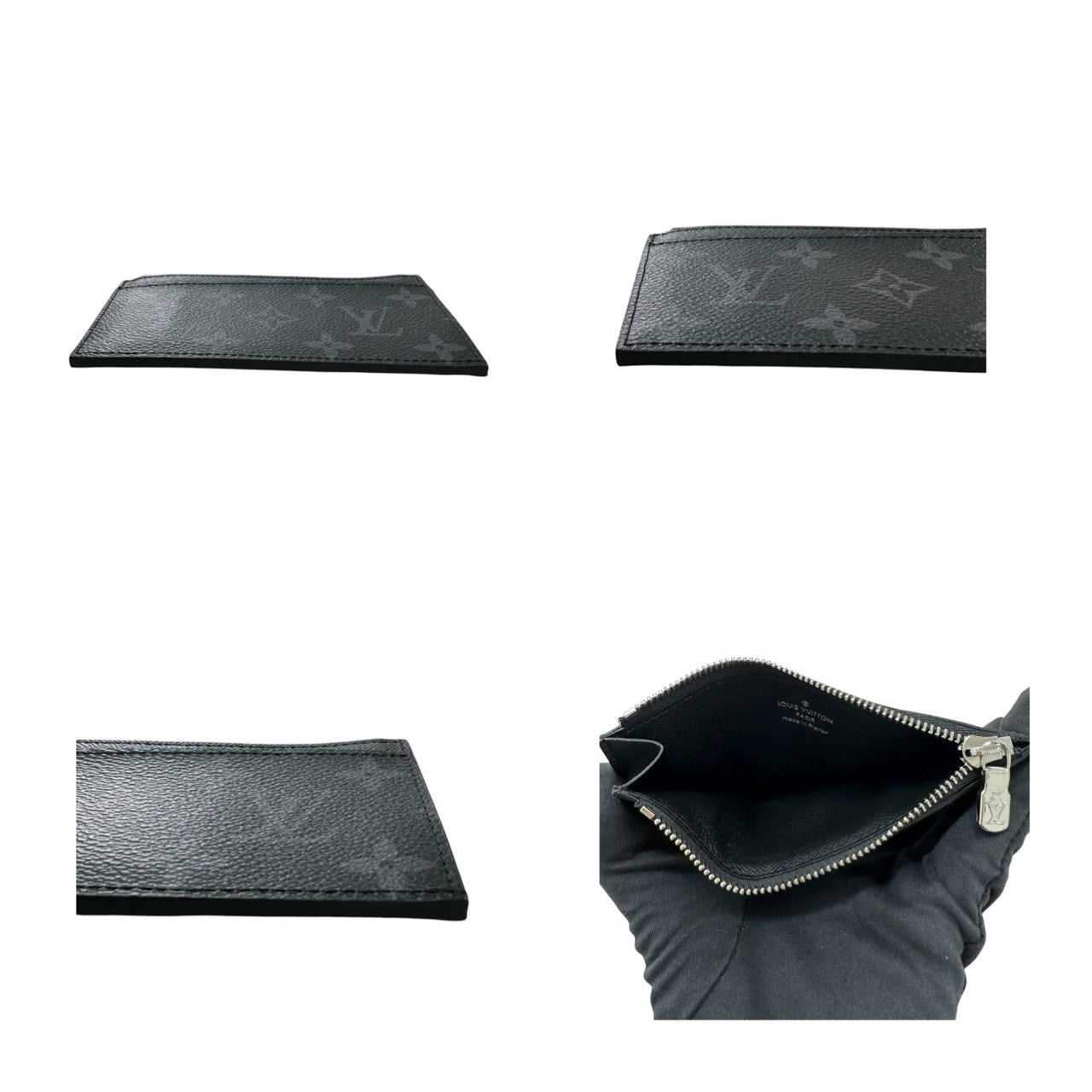 LOUIS VUITTON ルイヴィトン モノグラム エクリプス ブラック シルバー金具 PVC M29656 コインケース カードホルダー メンズ SA