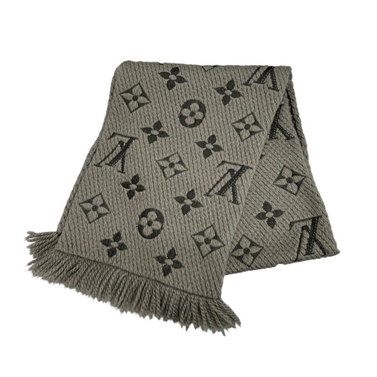 LOUIS VUITTON ルイヴィトン モノグラム エシャルプロゴマニア ダークグレー ウール / シルク M413287 マフラー レディース A