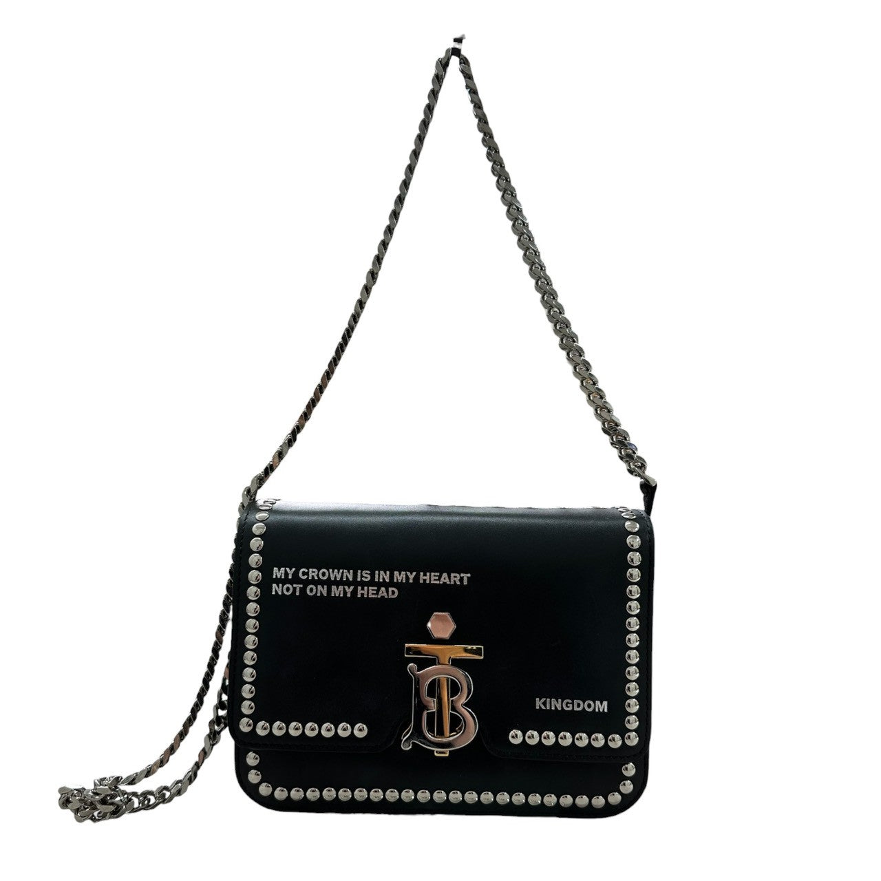 BURBERRY バーバリー ブラック シルバー金具 ゴールド金具 レザー ショルダーバッグ レディース A