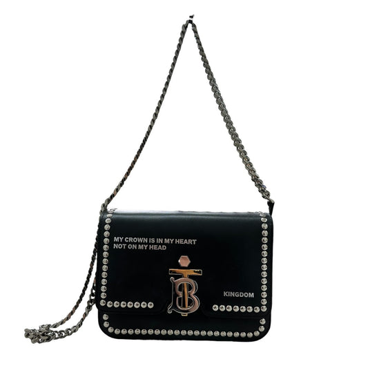 BURBERRY バーバリー ブラック シルバー金具 ゴールド金具 レザー ショルダーバッグ レディース A