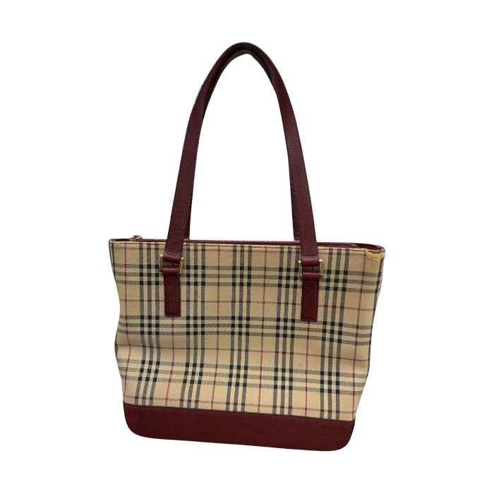 BURBERRY バーバリー ノバチェック ベージュ ボールドー キャンバス / レザー トートバッグ レディース B