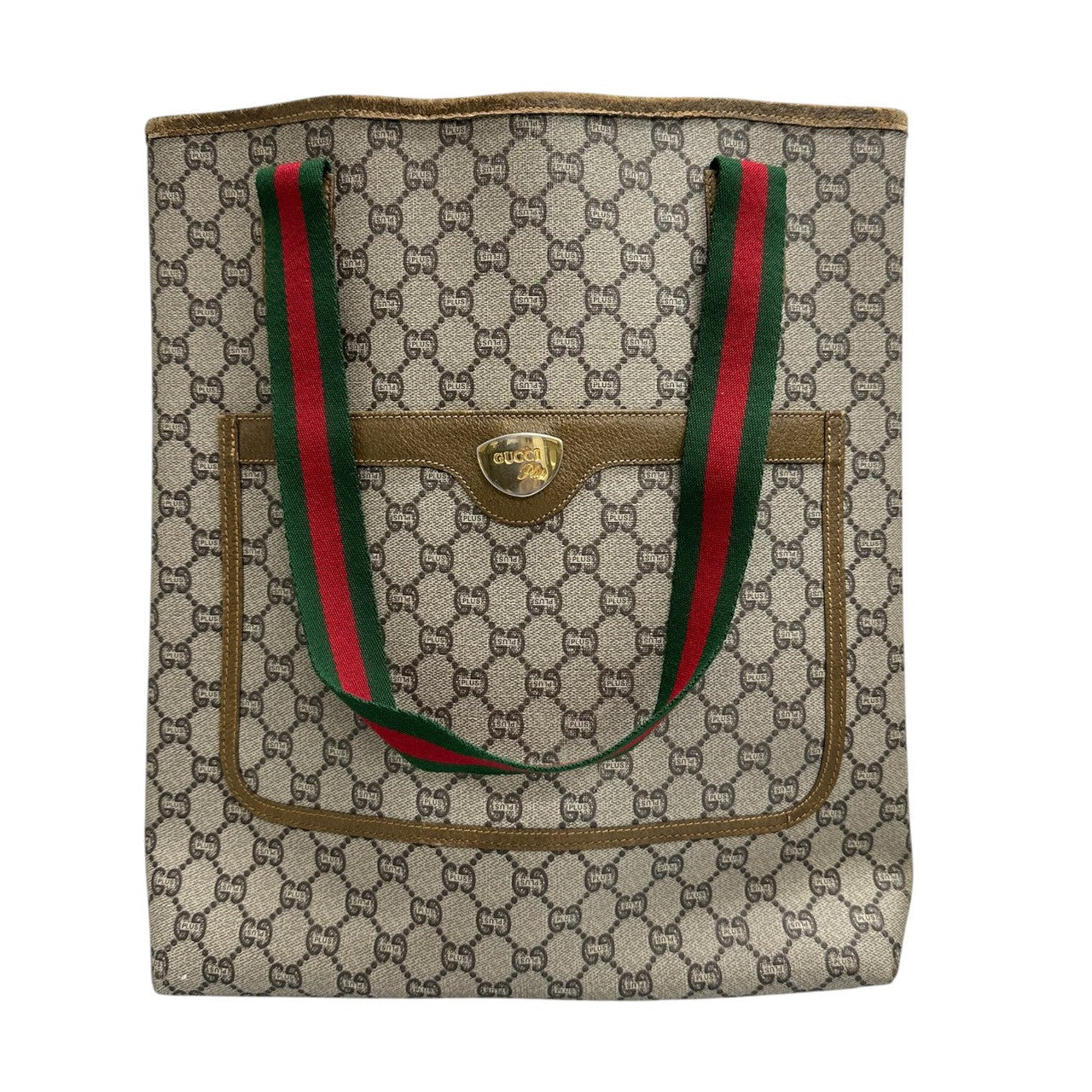 GUCCI グッチ GGプラス ブラウン GGスプリームキャンバス / レザー トートバッグ レディース AB