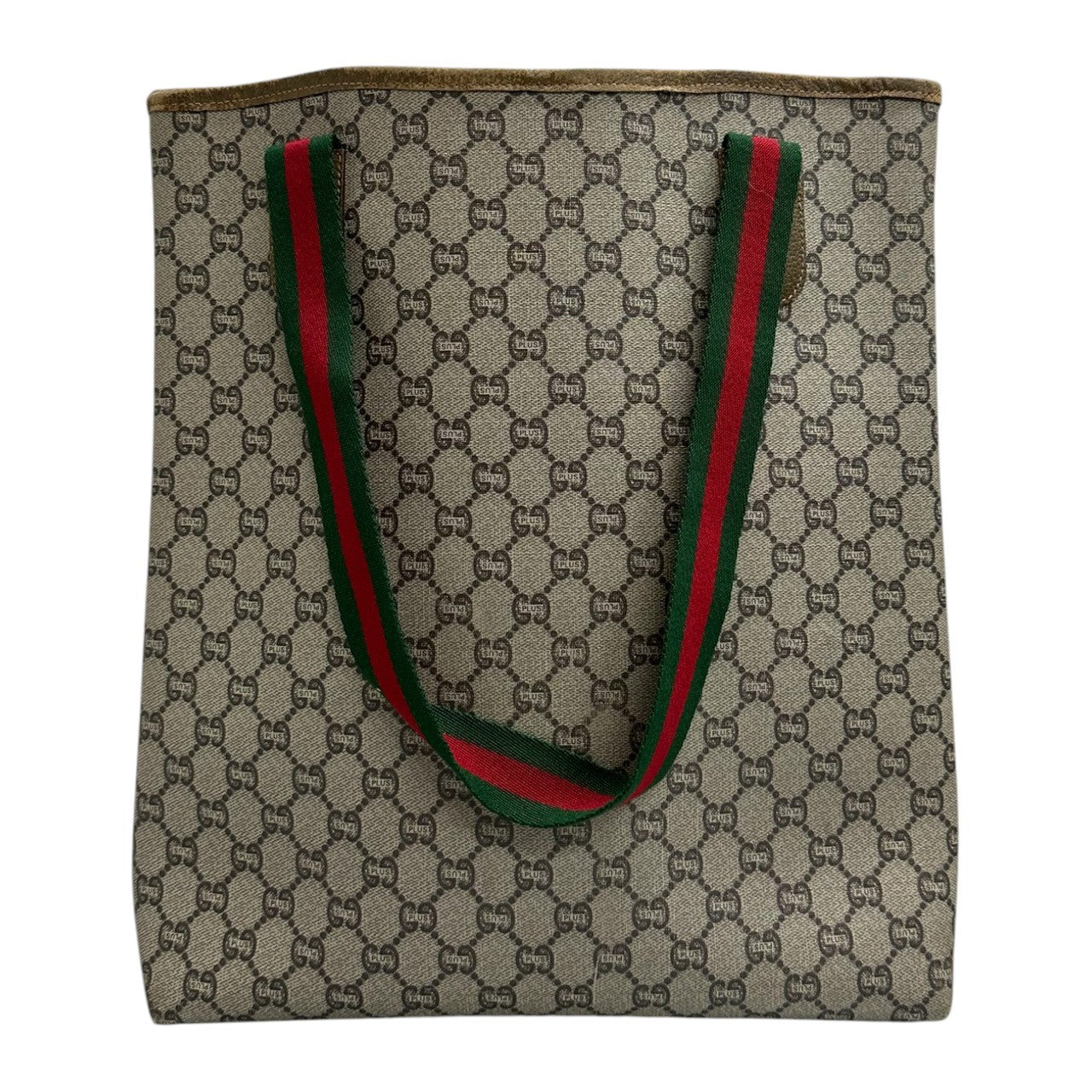 GUCCI グッチ GGプラス ブラウン GGスプリームキャンバス / レザー トートバッグ レディース AB
