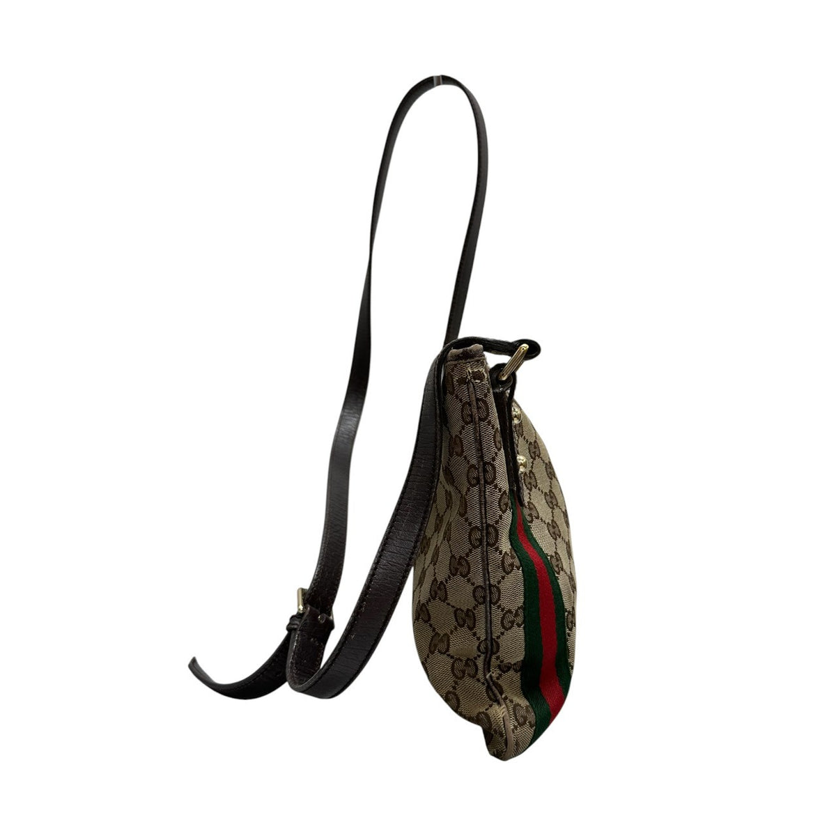 GUCCI グッチ ブラウン GGキャンバス / レザー ショルダーバッグ レディース B