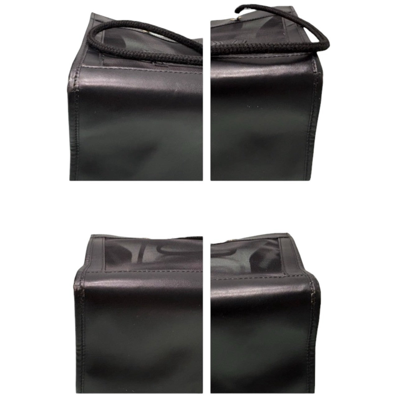 FENDI フェンディ メッシュ ブラック ゴールド金具 レザー トートバッグ レディース AB