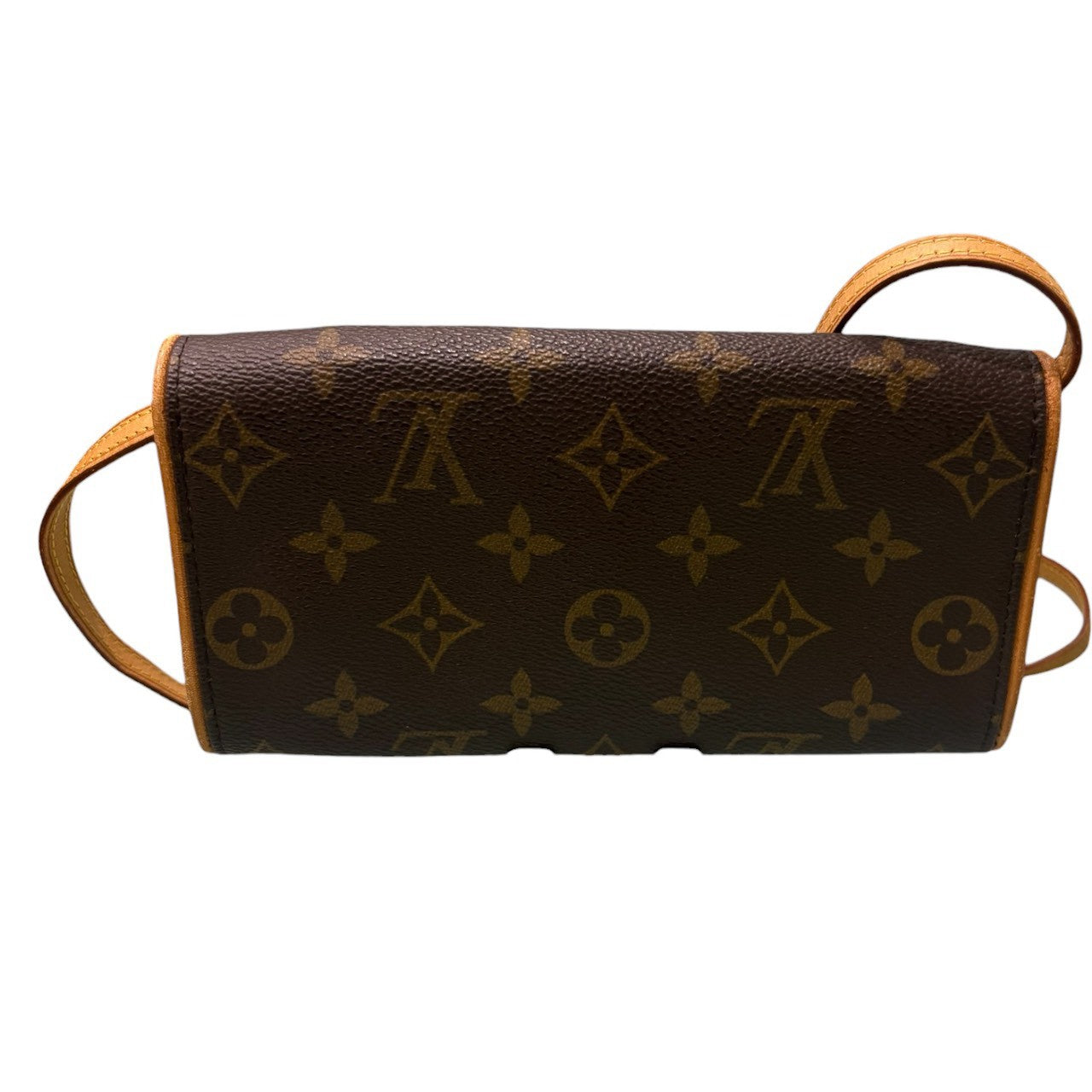 LOUIS VUITTON ルイヴィトン モノグラム ポシェット ツインPM ブラウン PVC / レザー M51854 ショルダーバッグ レディース AB