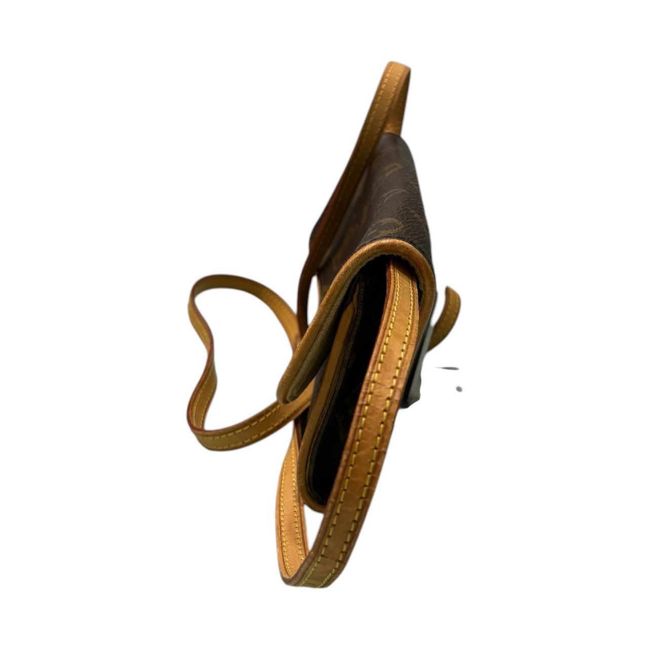 LOUIS VUITTON ルイヴィトン モノグラム ポシェット ツインPM ブラウン PVC / レザー M51854 ショルダーバッグ レディース AB