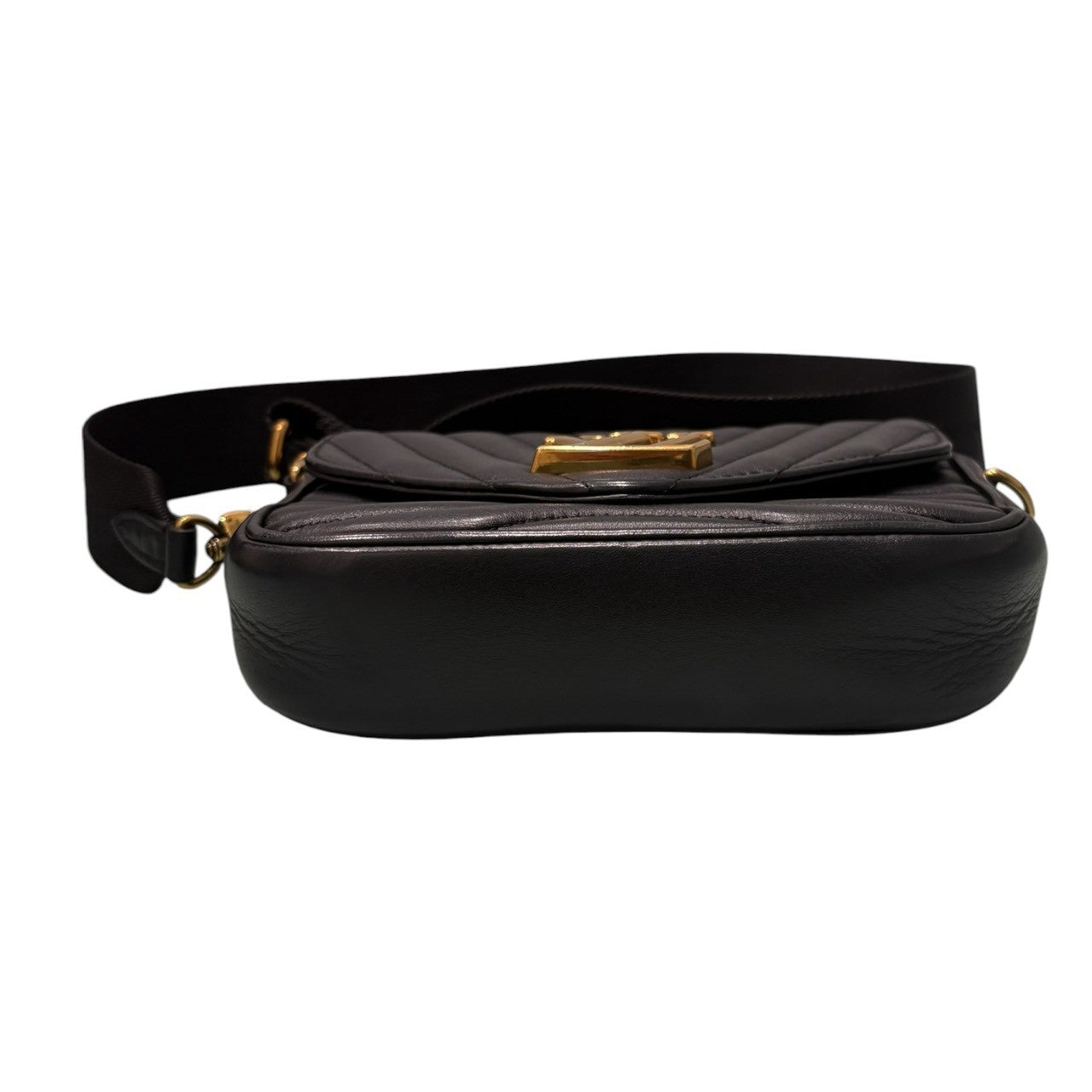 LOUIS VUITTON ルイヴィトン キルティングレザー ニューウェーブ ミュルティ ポシェット ブラック レザー M56461 ショルダーバッグ レディース AB