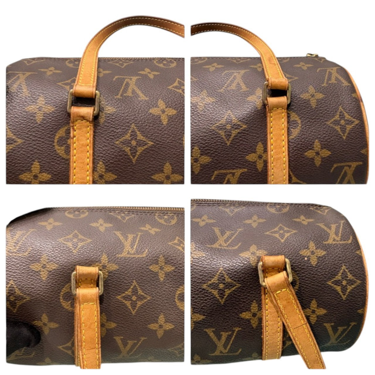 LOUIS VUITTON ルイヴィトン モノグラム パピヨン26 ブラウン PVC / レザー M51386 ハンドバッグ レディース AB