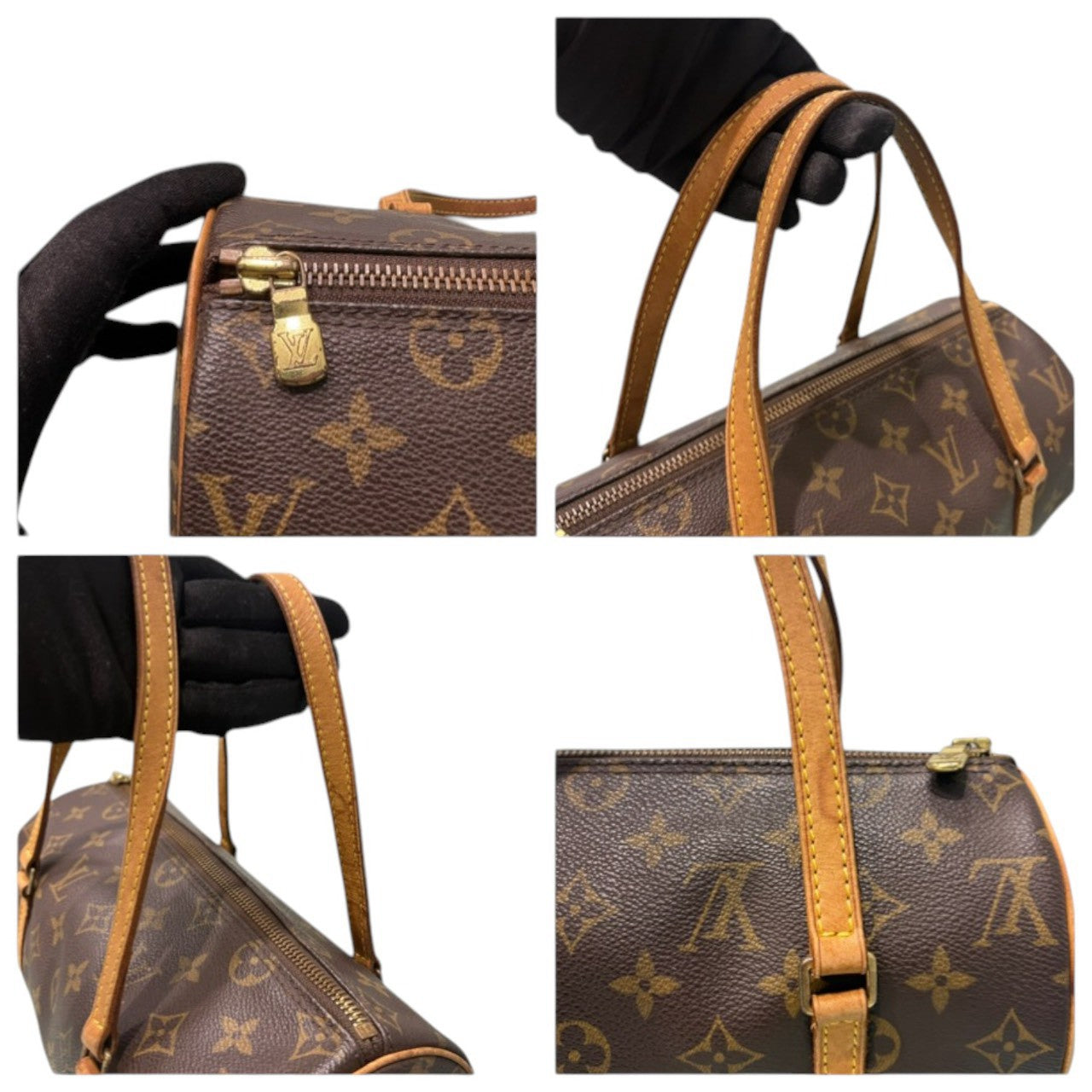 LOUIS VUITTON ルイヴィトン モノグラム パピヨン26 ブラウン PVC / レザー M51386 ハンドバッグ レディース AB