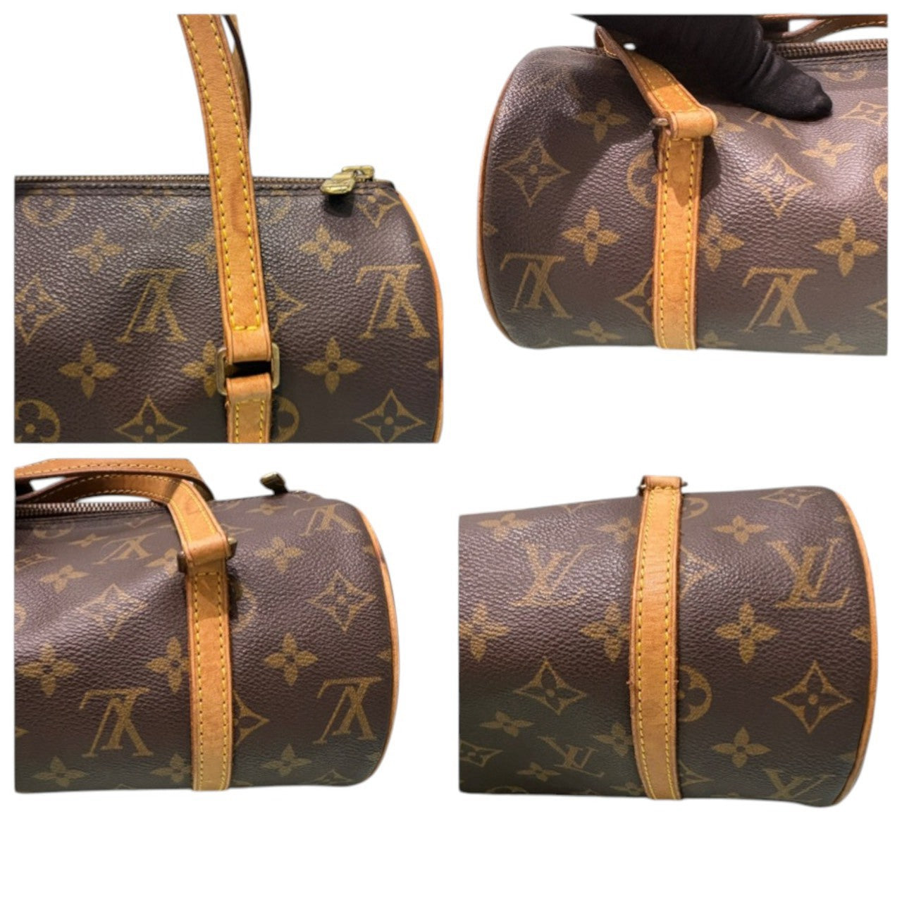 LOUIS VUITTON ルイヴィトン モノグラム パピヨン26 ブラウン PVC / レザー M51386 ハンドバッグ レディース AB