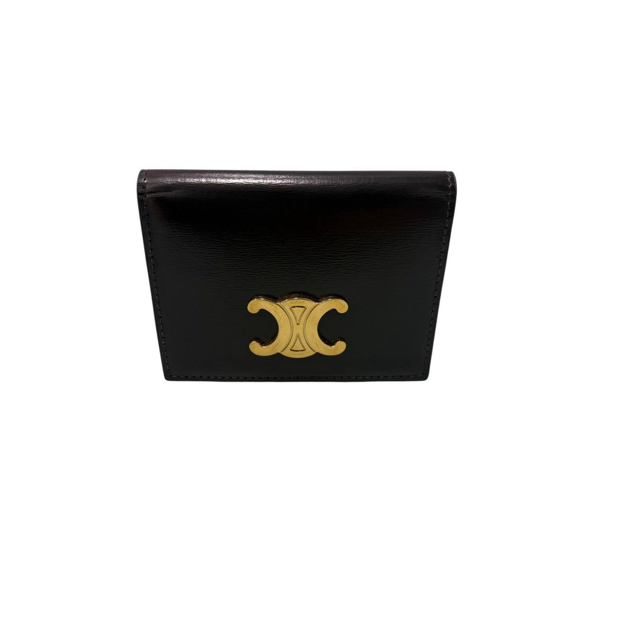 CELINE セリーヌ トリオンフ ブラック ゴールド金具 レザー 10P353DPV カードケース レディース A