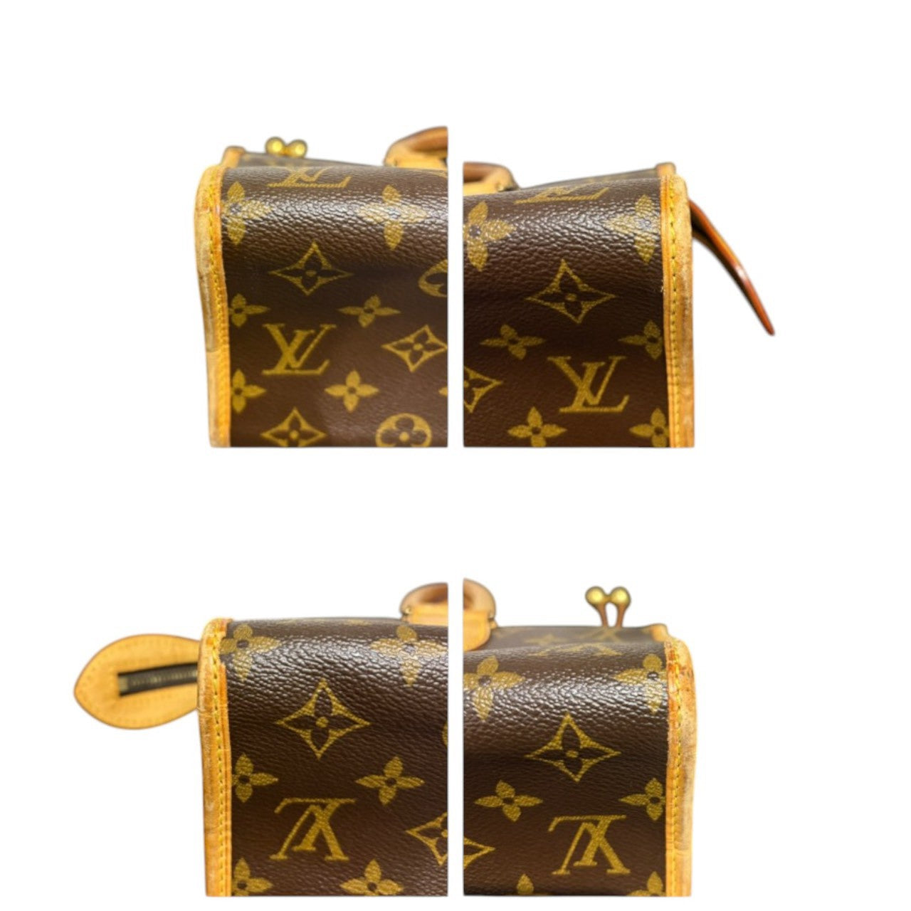LOUIS VUITTON ルイヴィトン モノグラム ポパンクール ブラウン レザー M40009 ハンドバッグ レディース AB