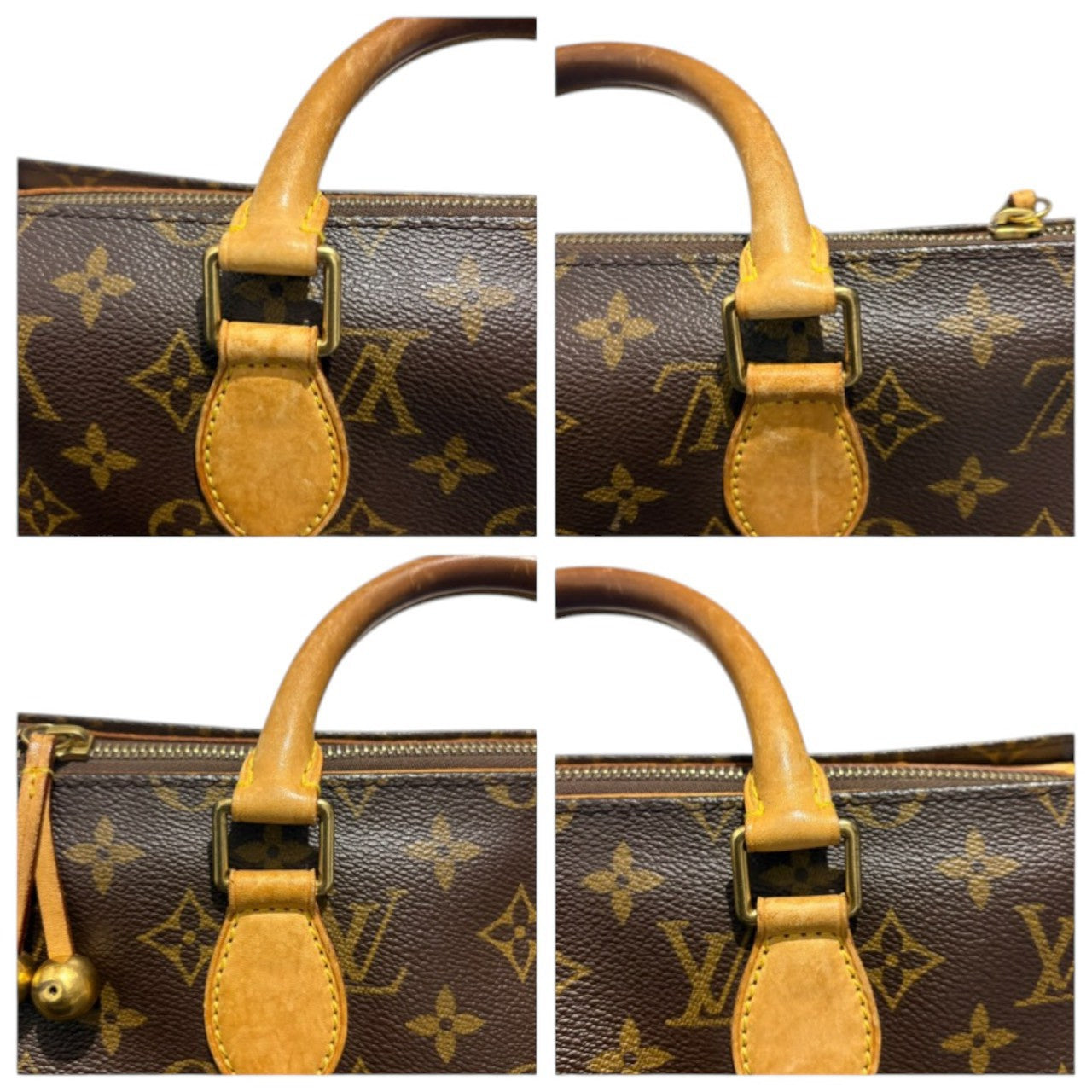 LOUIS VUITTON ルイヴィトン モノグラム ポパンクール ブラウン レザー M40009 ハンドバッグ レディース AB