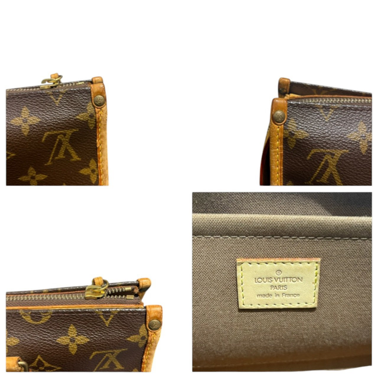 LOUIS VUITTON ルイヴィトン モノグラム ポパンクール ブラウン レザー M40009 ハンドバッグ レディース AB