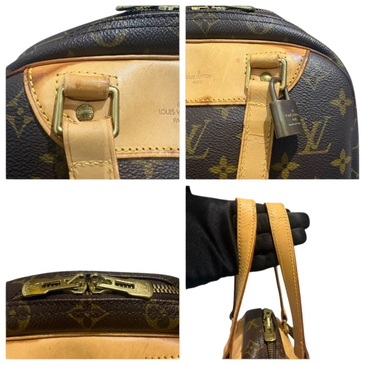 LOUIS VUITTON ルイヴィトン モノグラム エクスキュルシオン ブラウン PVC / レザー M41450 ハンドバッグ レディース AB