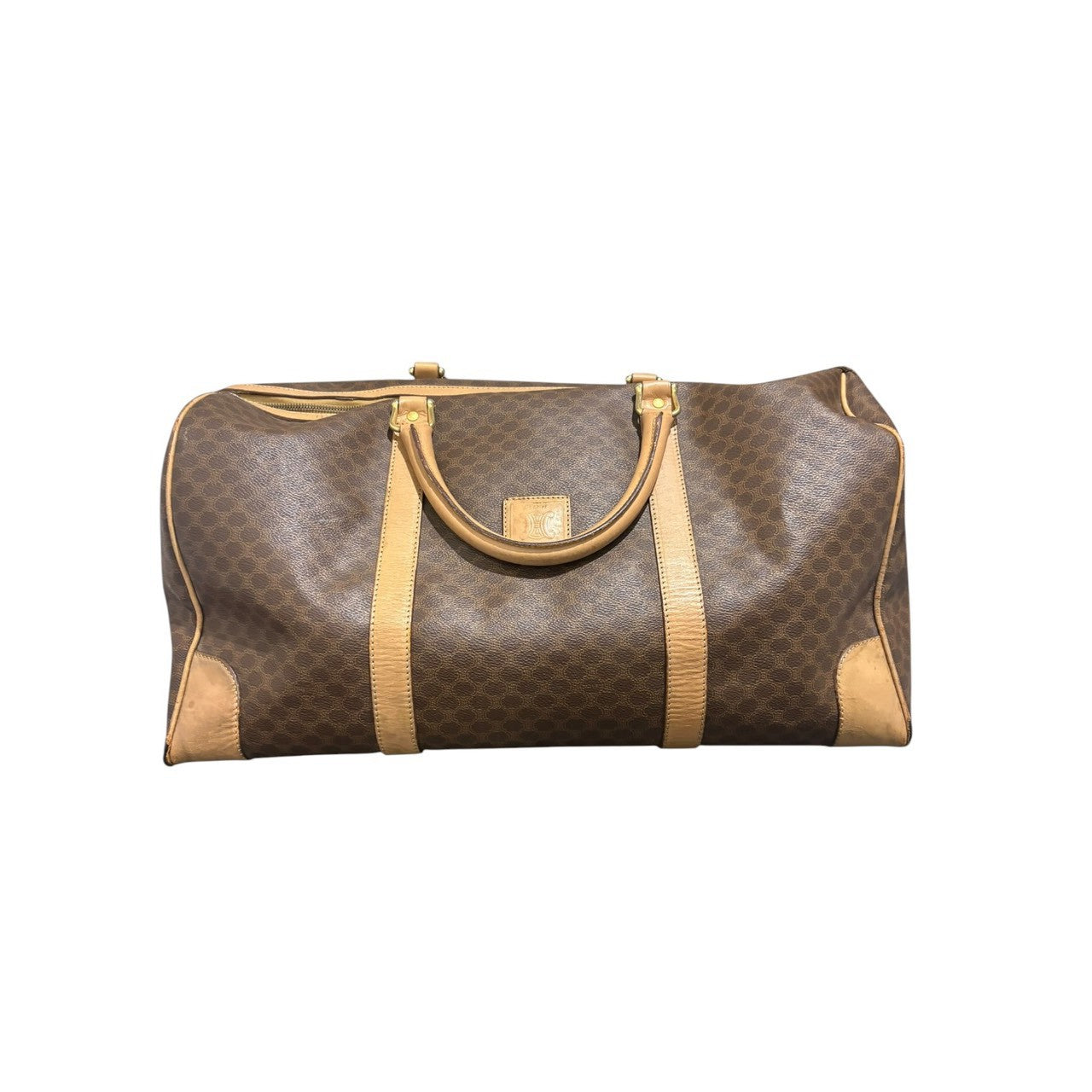 CELINE セリーヌ マカダム ブラウン PVC / レザー JM13 ボストンバッグ レディース B