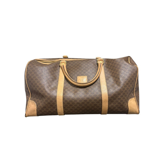 CELINE セリーヌ マカダム ブラウン PVC / レザー JM13 ボストンバッグ レディース B