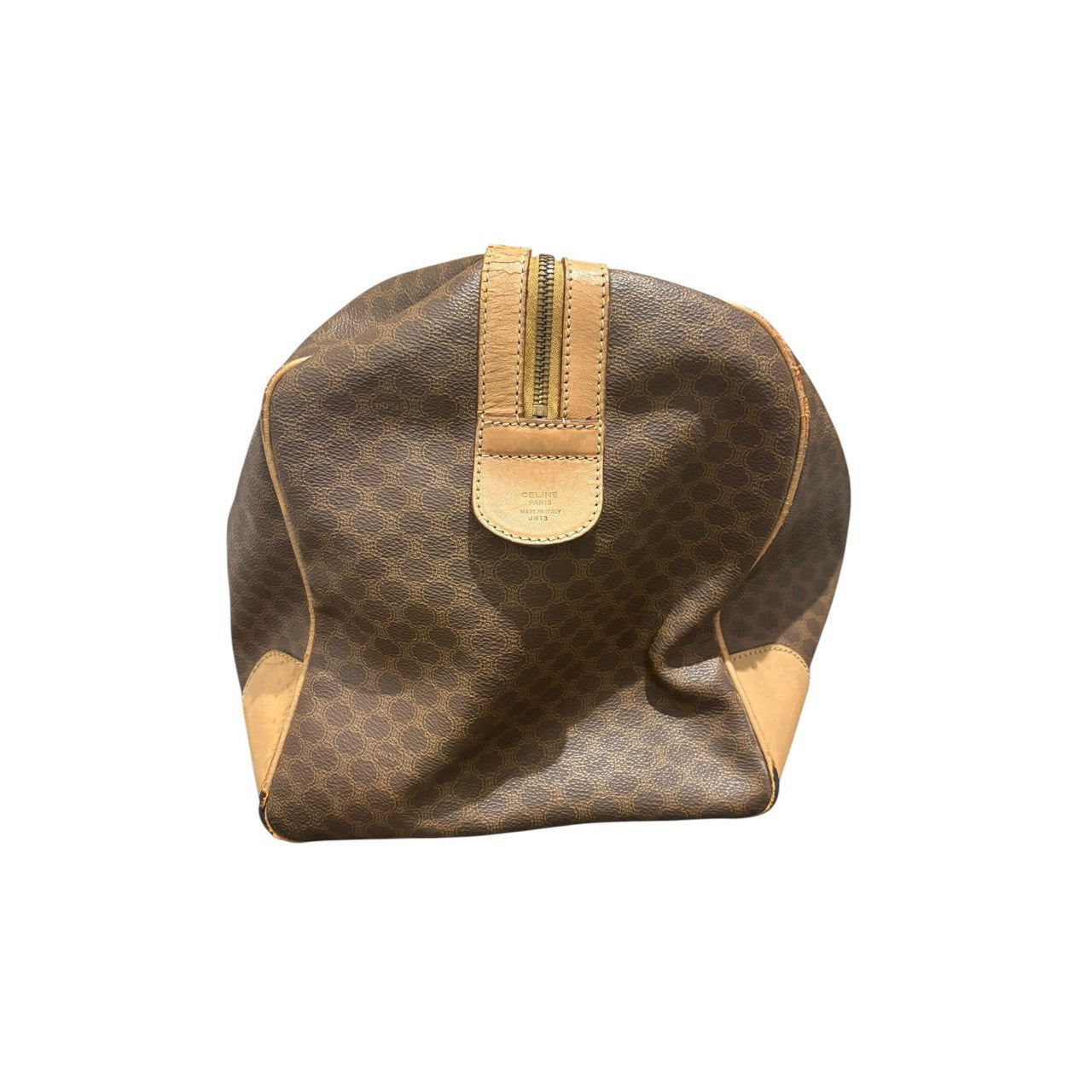 CELINE セリーヌ マカダム ブラウン PVC / レザー JM13 ボストンバッグ レディース B