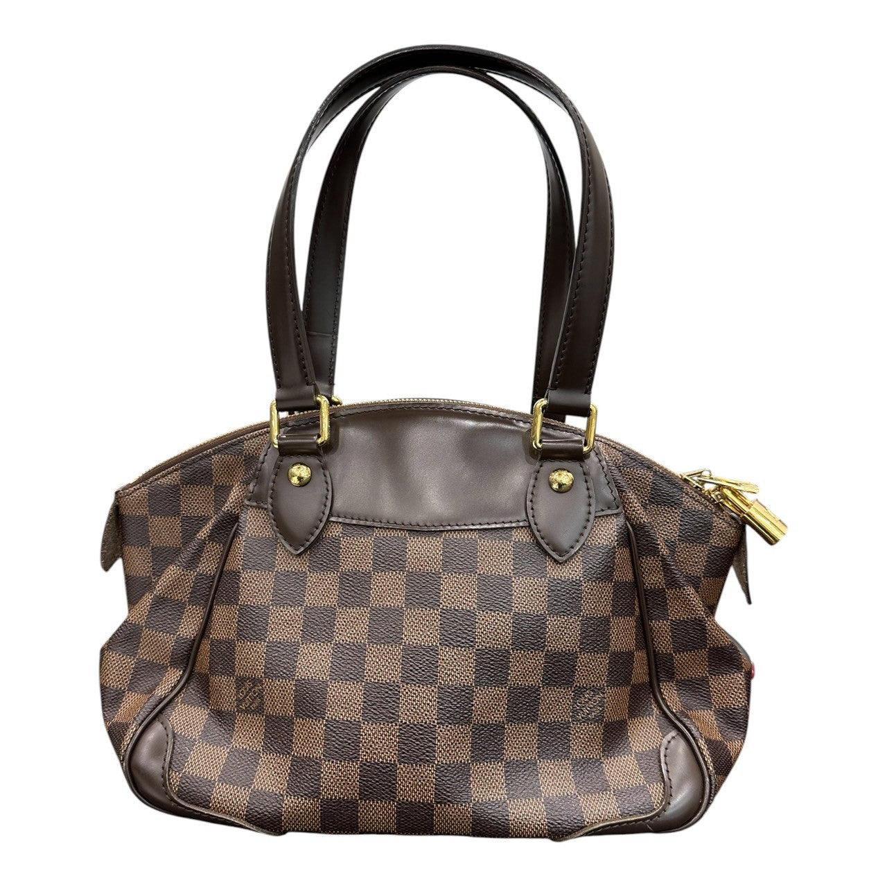 LOUIS VUITTON ルイヴィトン ダミエ ヴェローナPM ブラウン ゴールド金具 レザー N41117 ハンドバッグ レディース AB