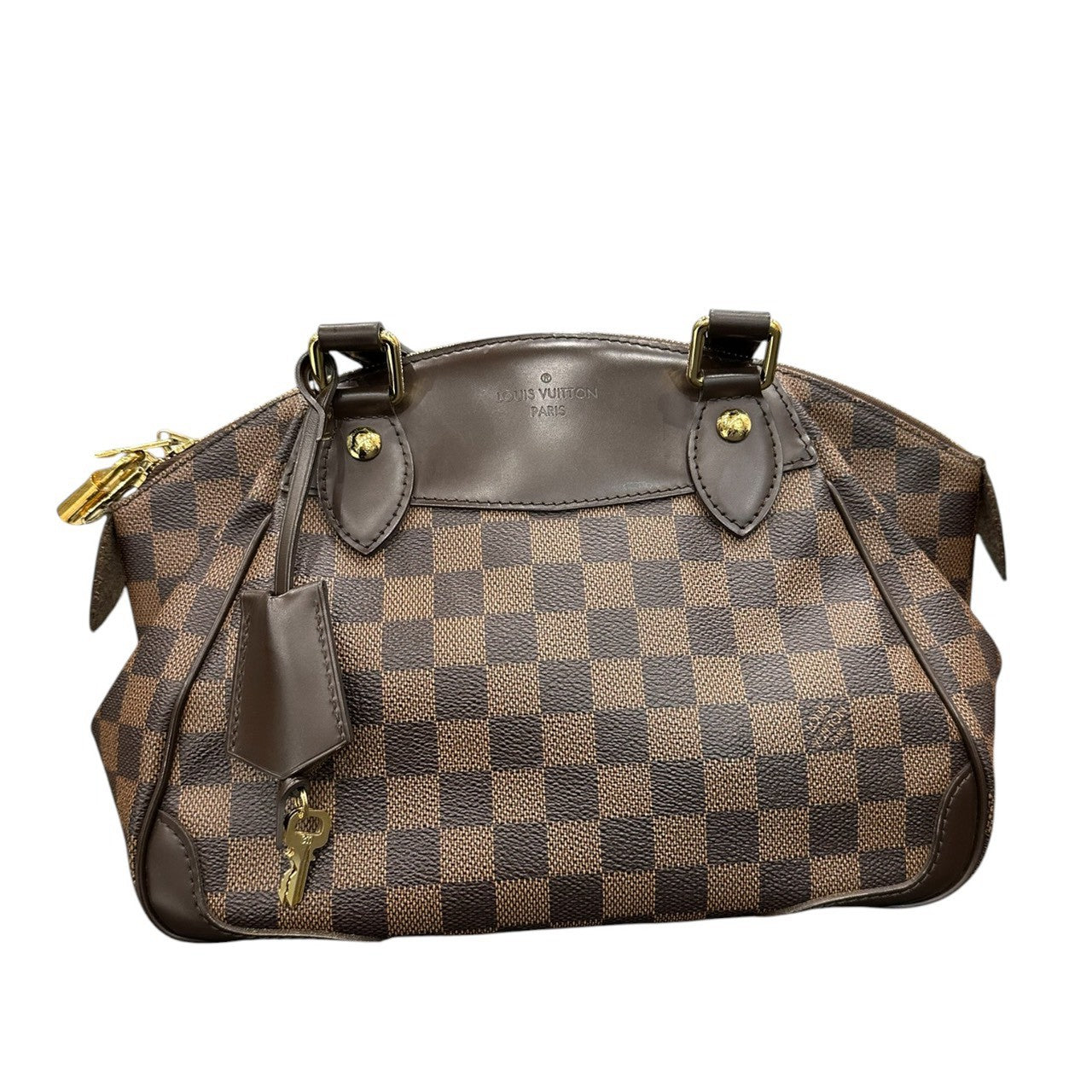LOUIS VUITTON ルイヴィトン ダミエ ヴェローナPM ブラウン ゴールド金具 レザー N41117 ハンドバッグ レディース AB