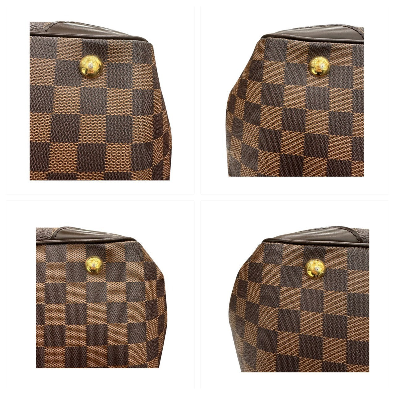 LOUIS VUITTON ルイヴィトン ダミエ ヴェローナPM ブラウン ゴールド金具 レザー N41117 ハンドバッグ レディース AB