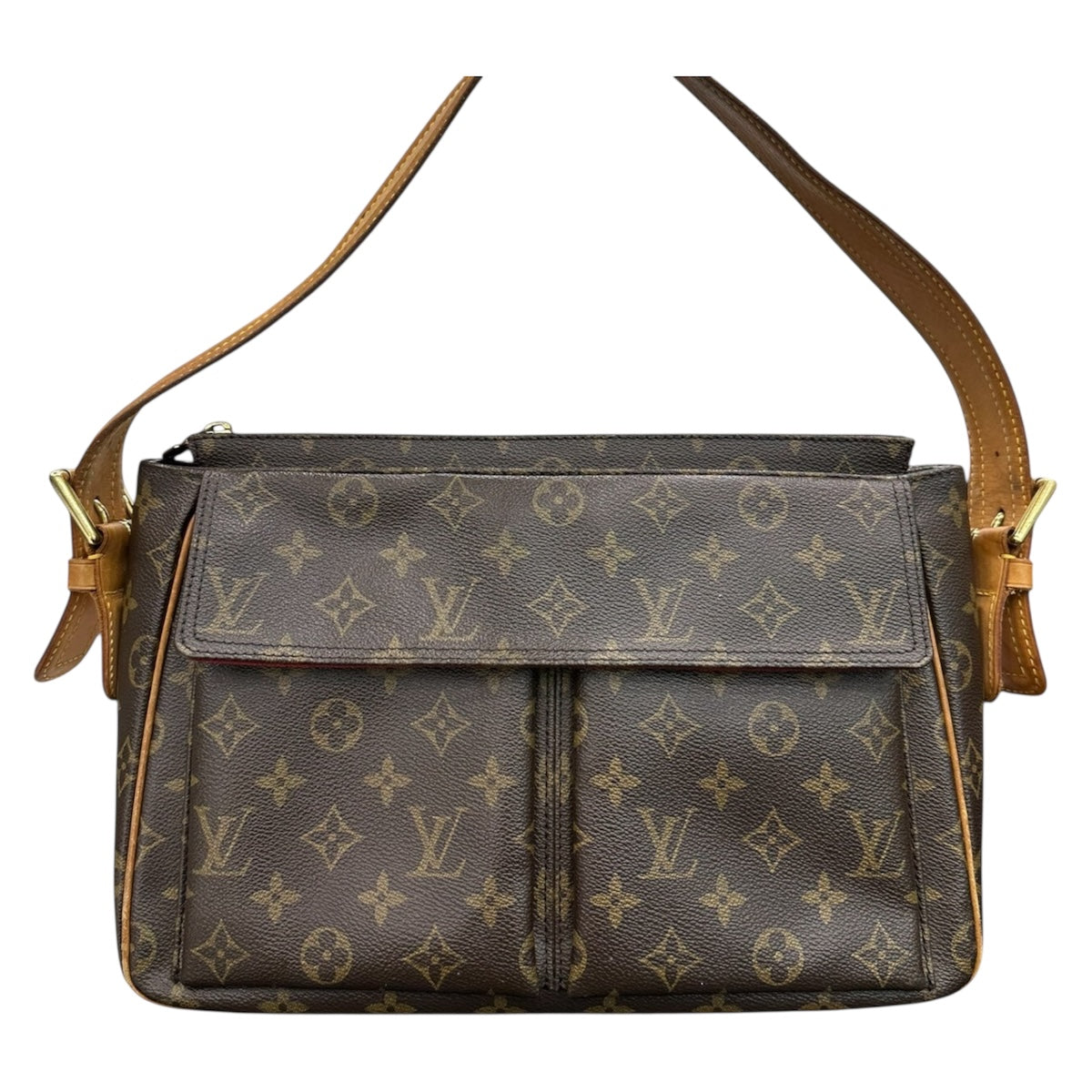 LOUIS VUITTON ルイヴィトン モノグラム ヴィバシテGM ブラウン レザー / スウェード M51163 ショルダーバッグ レディース ABP