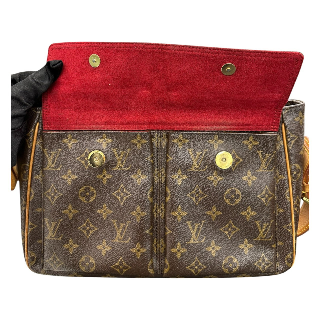 LOUIS VUITTON ルイヴィトン モノグラム ヴィバシテGM ブラウン レザー / スウェード M51163 ショルダーバッグ レディース ABP