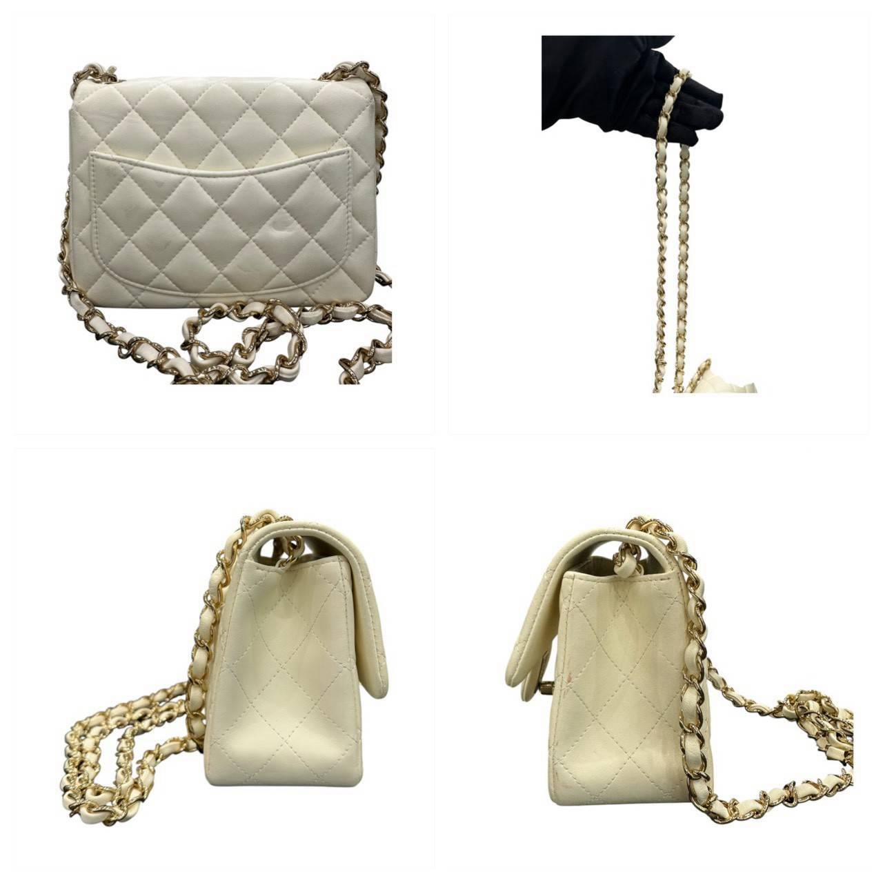 CHANEL シャネル マトラッセ ホワイト ラムスキン ショルダーバッグ レディース AB