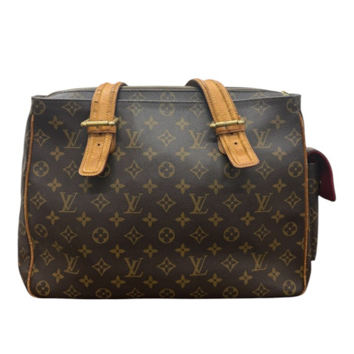 LOUIS VUITTON ルイヴィトン モノグラム ブラウン ゴールド金具 PVC / レザー トートバッグ レディース AB