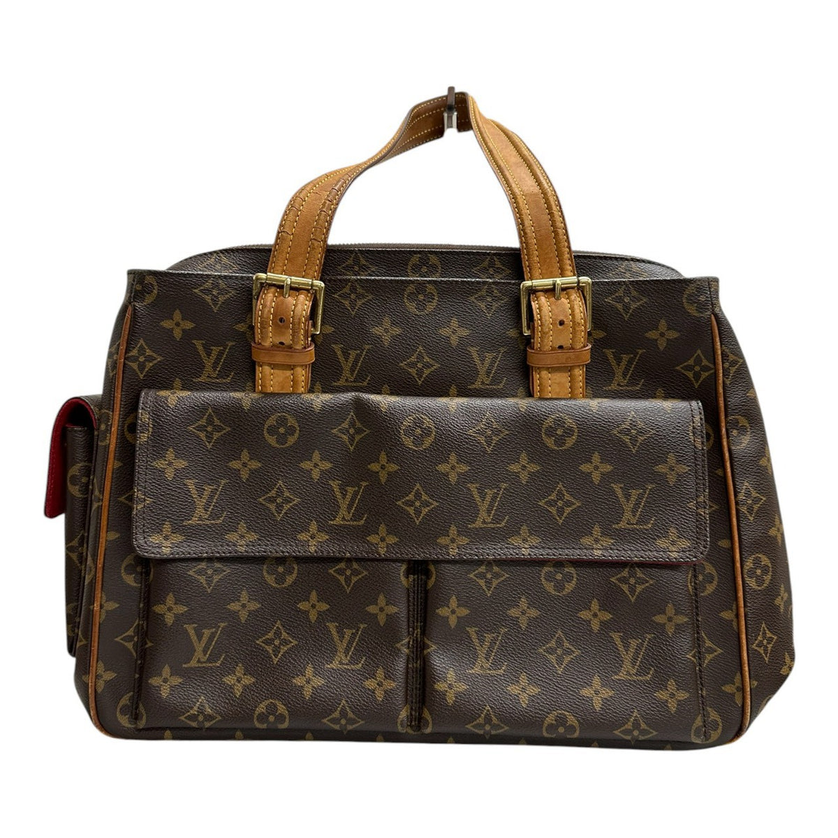 LOUIS VUITTON ルイヴィトン モノグラム ブラウン ゴールド金具 PVC / レザー トートバッグ レディース AB