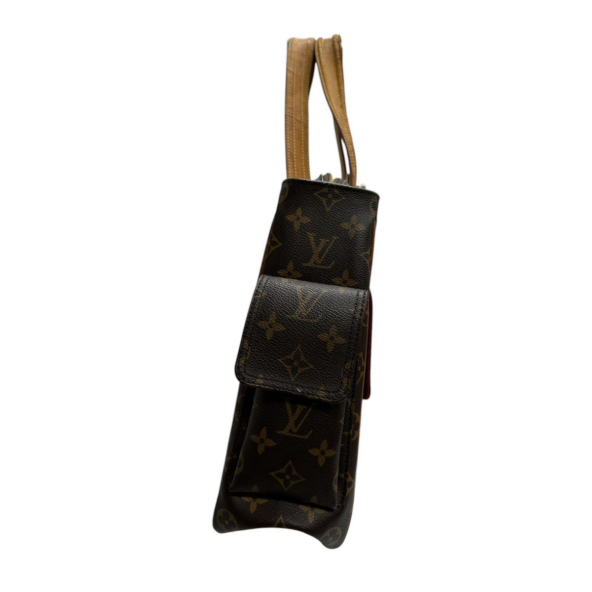 LOUIS VUITTON ルイヴィトン モノグラム ブラウン ゴールド金具 PVC / レザー トートバッグ レディース AB