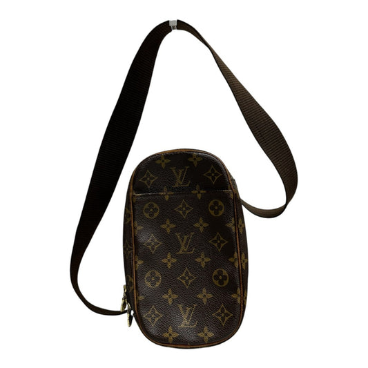 LOUIS VUITTON ルイヴィトン モノグラム ブラウン ゴールド金具 PVC / レザー ボディバッグ レディース ABP