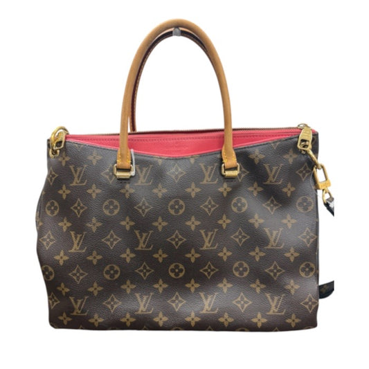 LOUIS VUITTON ルイヴィトン モノグラム ブラウン ゴールド金具 PVC / レザー ショルダーバッグ レディース A