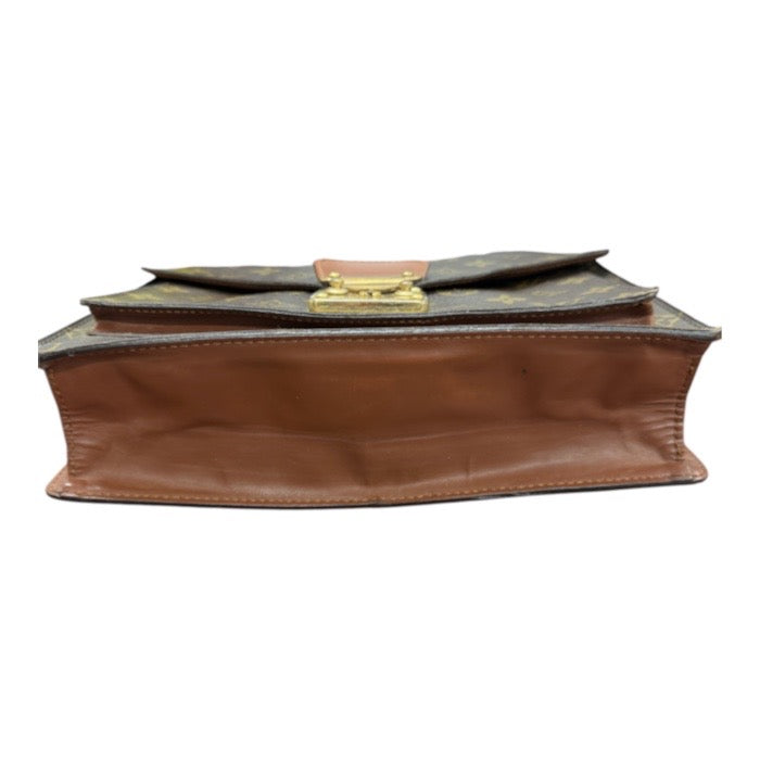 LOUIS VUITTON ルイヴィトン モノグラム ブラウン ゴールド金具 PVC / レザー M51185 ハンドバッグ メンズ AB
