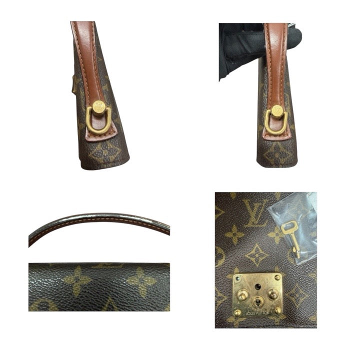 LOUIS VUITTON ルイヴィトン モノグラム ブラウン ゴールド金具 PVC / レザー M51185 ハンドバッグ メンズ AB