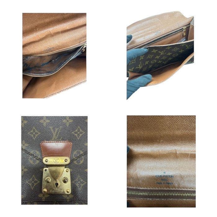LOUIS VUITTON ルイヴィトン モノグラム ブラウン ゴールド金具 PVC / レザー M51185 ハンドバッグ メンズ AB