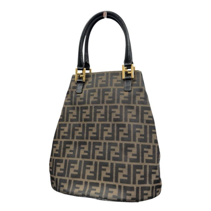 FENDI フェンディ ヴィンテージ ズッカ ブラウン ゴールド金具 キャンバス / レザー トートバッグ レディース AB