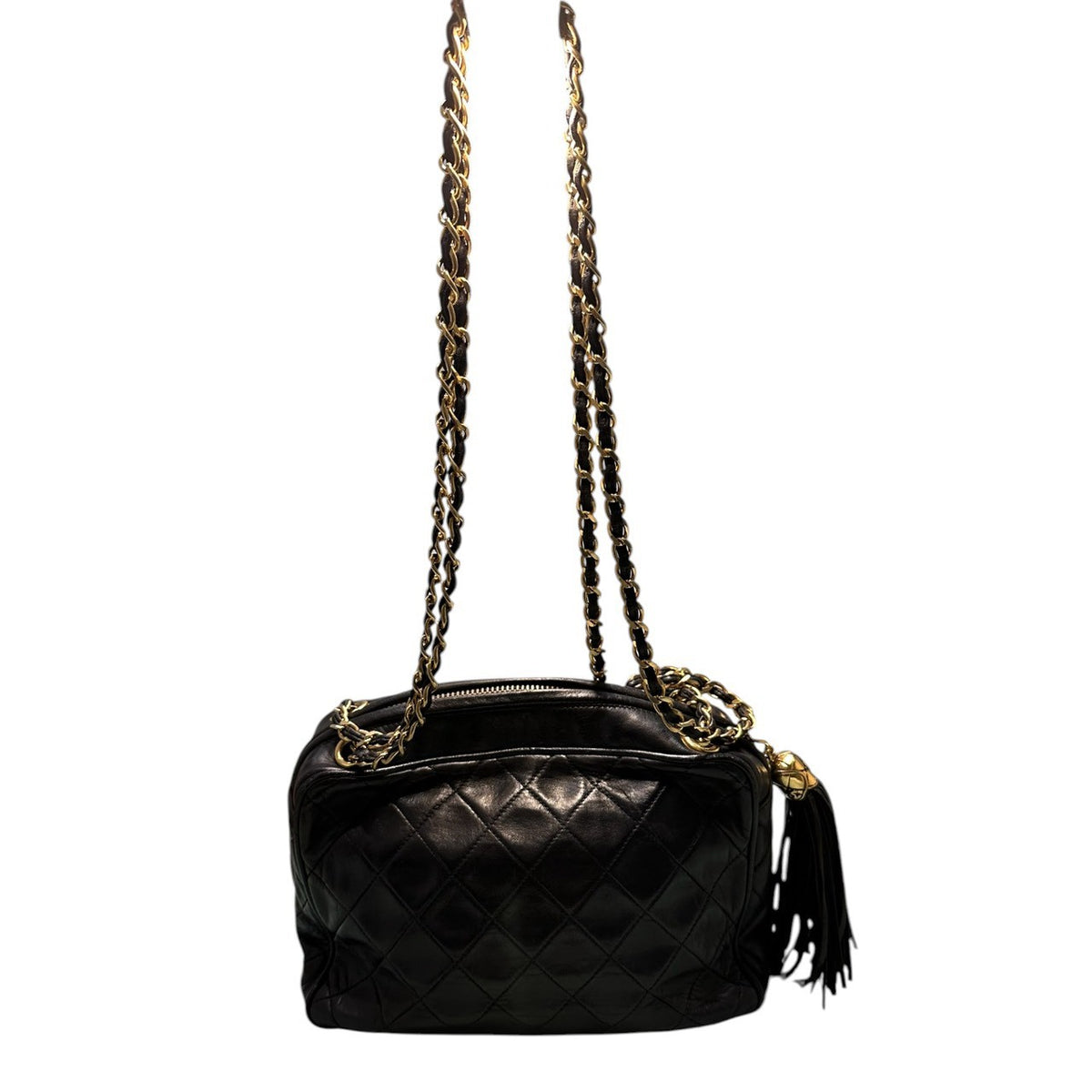 CHANEL シャネル ラムスキン ブラック ラムスキン ショルダーバッグ レディース AB