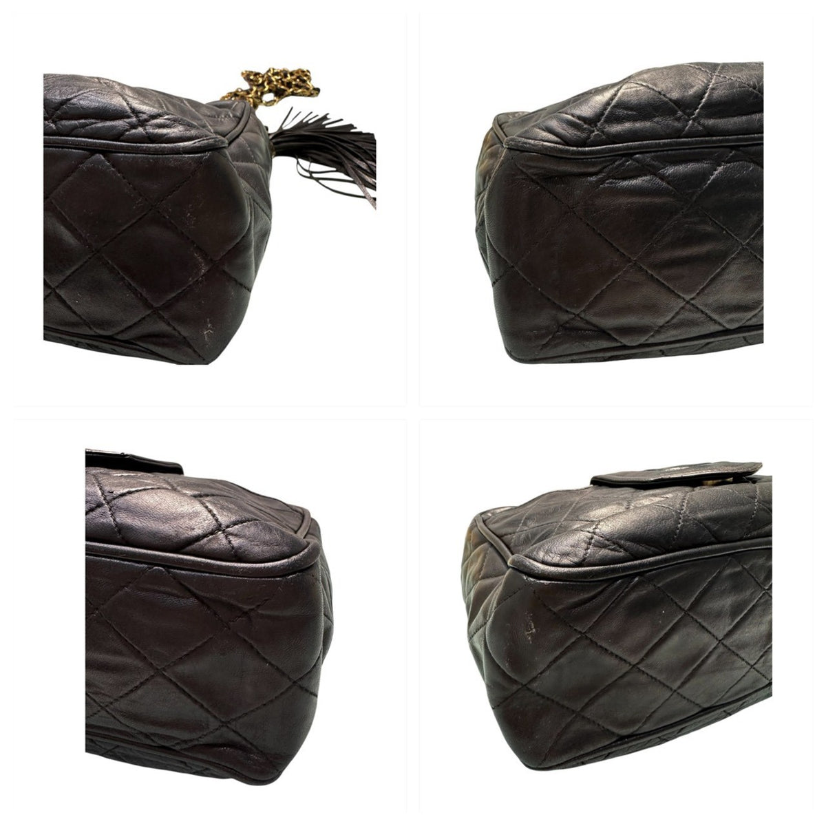 CHANEL シャネル ラムスキン ブラック ラムスキン ショルダーバッグ レディース AB