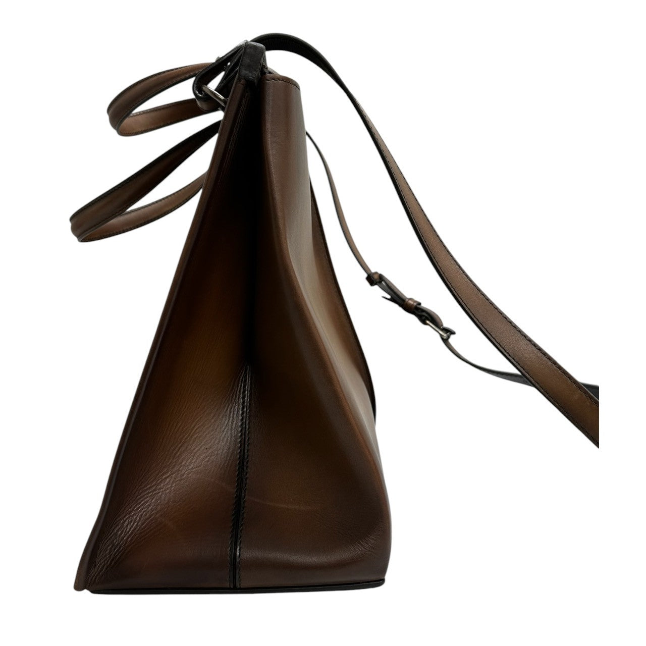 Berluti ベルルッティ ルッティ ブラウン シルバー金具 レザー トートバッグ ショルダーバッグ メンズ ABP