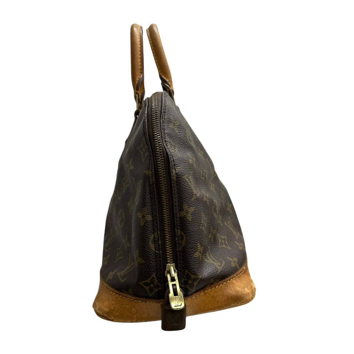 LOUIS VUITTON ルイヴィトン ヴィンテージ モノグラム ブラウン ゴールド金具 PVC M51130 ハンドバッグ レディース AB