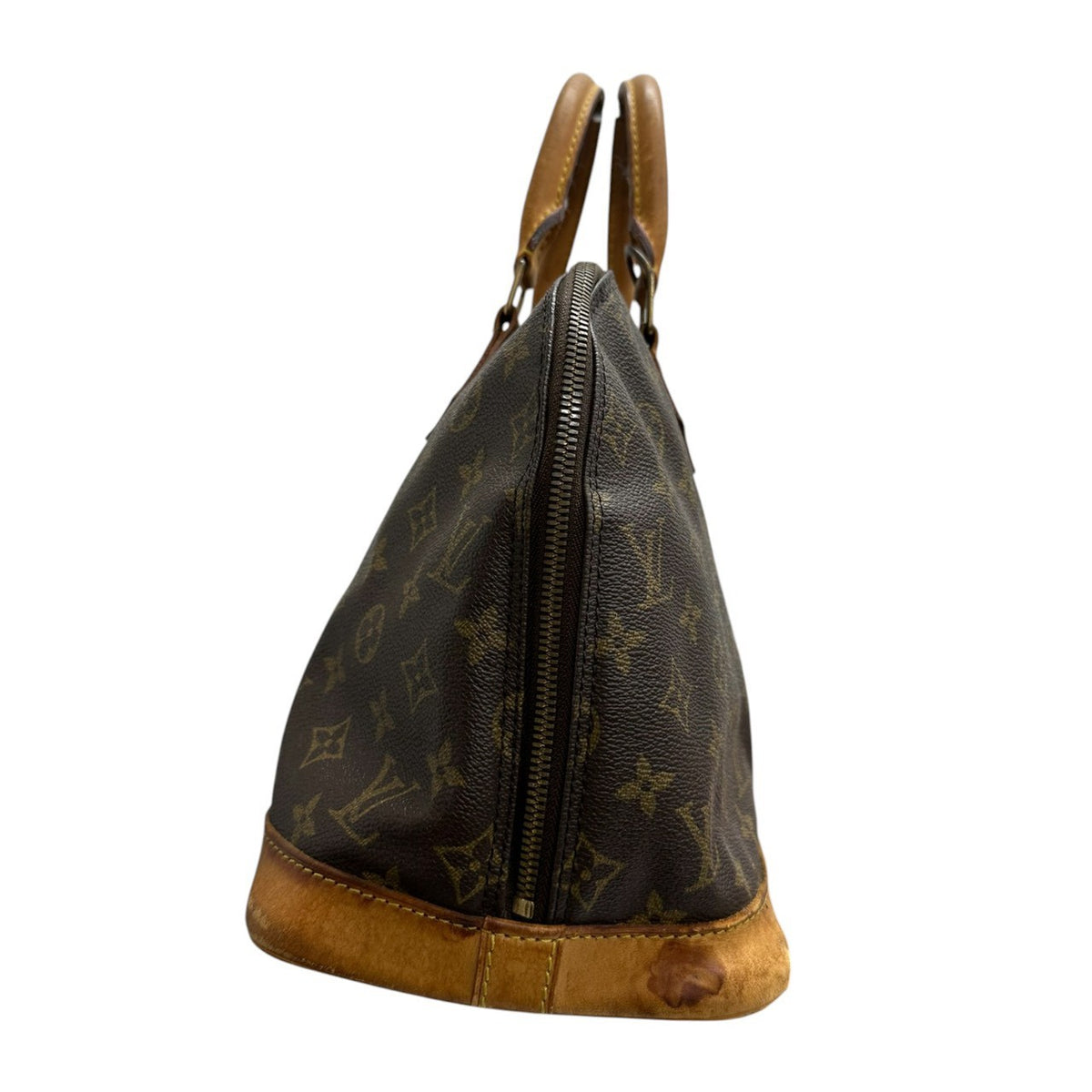 LOUIS VUITTON ルイヴィトン ヴィンテージ モノグラム ブラウン ゴールド金具 PVC M51130 ハンドバッグ レディース AB