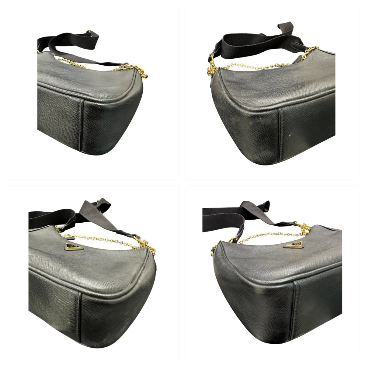 PRADA プラダ サフィアーノ Re-Edition2005 ブラック ゴールド金具 レザー 1BH204‐NZV‐FO632 ショルダーバッグ レディース A