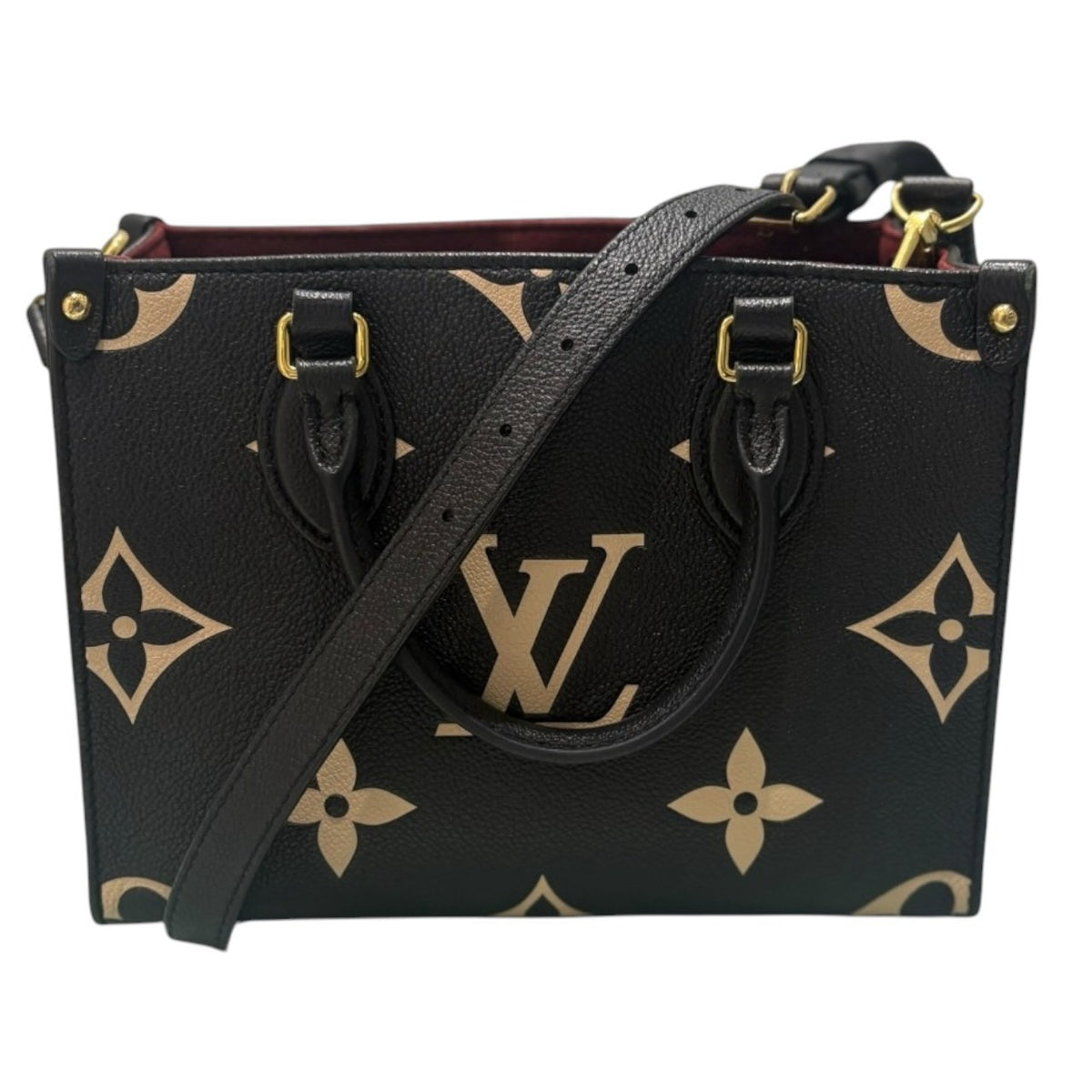 LOUIS VUITTON ルイヴィトン アンプラント オンザゴー ブラック レザー M45659 ハンドバッグ レディース AB