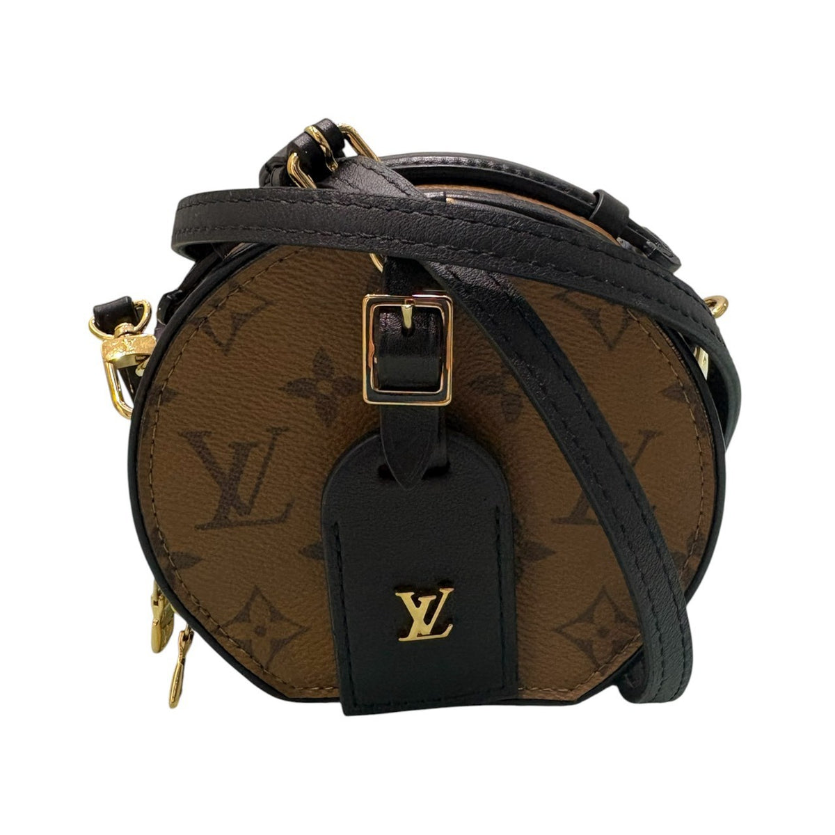 LOUIS VUITTON ルイヴィトン モノグラム ミニボワットシャポー ブラウン ゴールド金具 レザー / PVC M68276 ショルダーバッグ レディース A