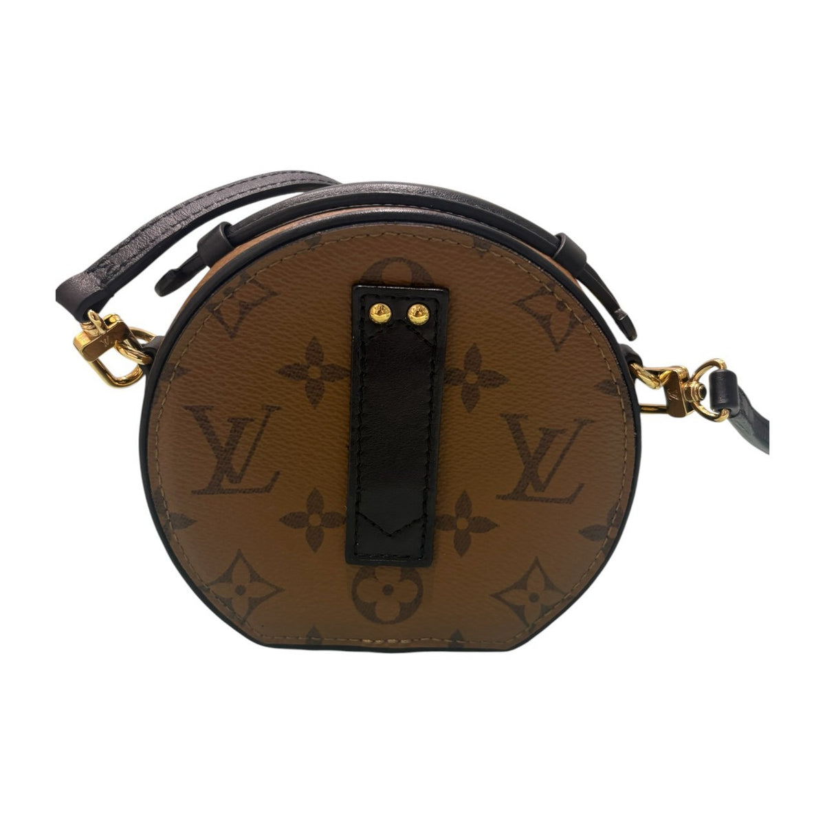 LOUIS VUITTON ルイヴィトン モノグラム ミニボワットシャポー ブラウン ゴールド金具 レザー / PVC M68276 ショルダーバッグ レディース A